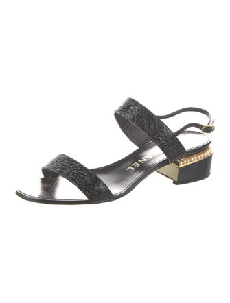 Chanel 2017 Interlocking CC Logo Slingback Sandals