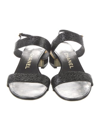 Chanel 2017 Interlocking CC Logo Slingback Sandals