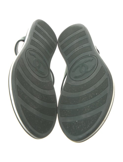 Chanel Interlocking CC Logo Suede Slides