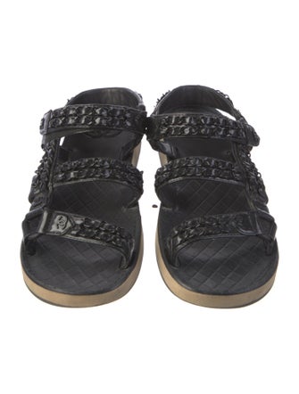 Chanel 2022 Interlocking CC Logo Slingback Sandals