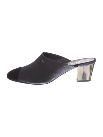 Chanel Interlocking CC Logo Canvas Mules