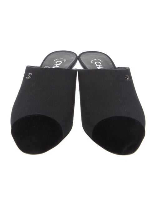 Chanel Interlocking CC Logo Canvas Mules