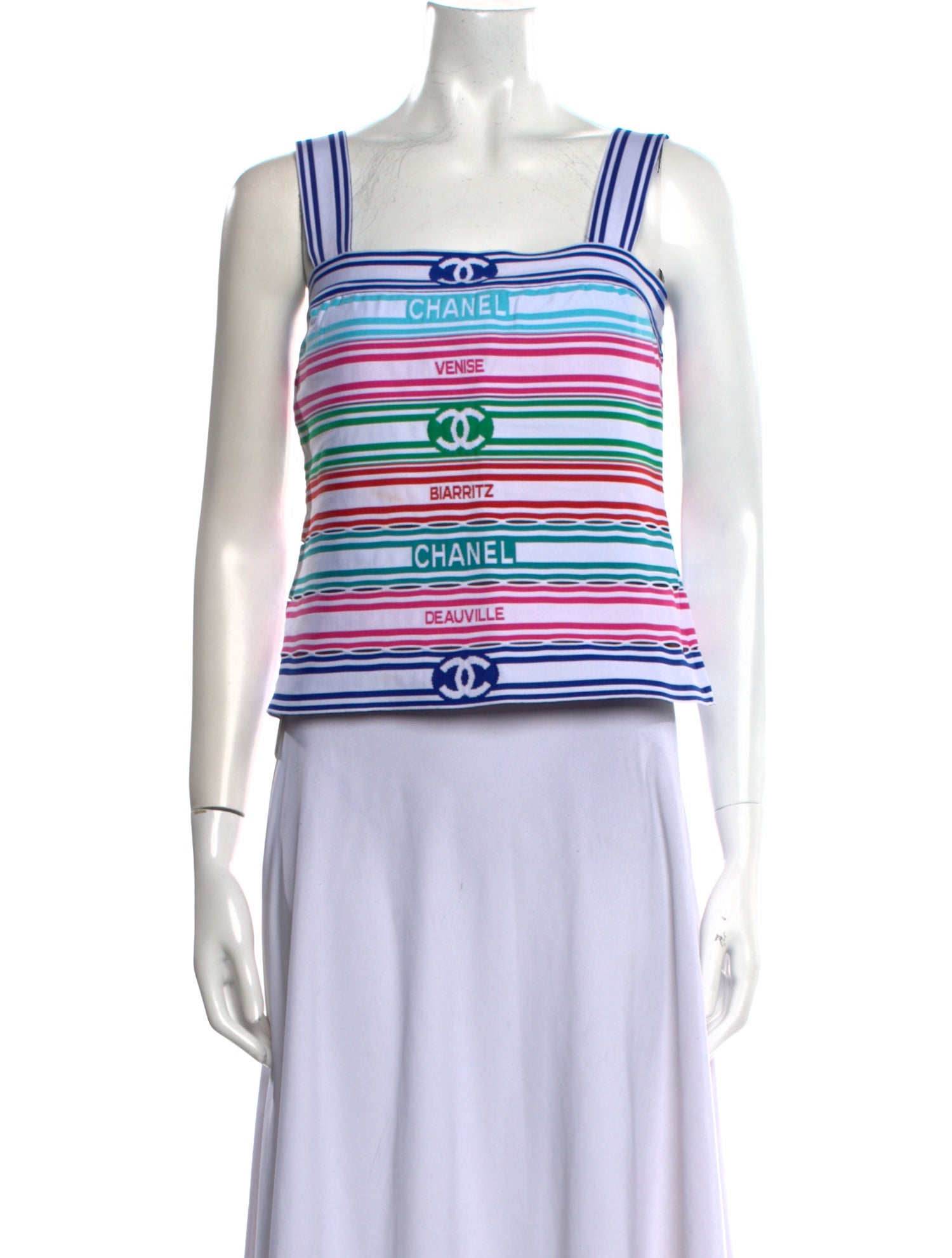 Chanel 2019 Striped Crop Top