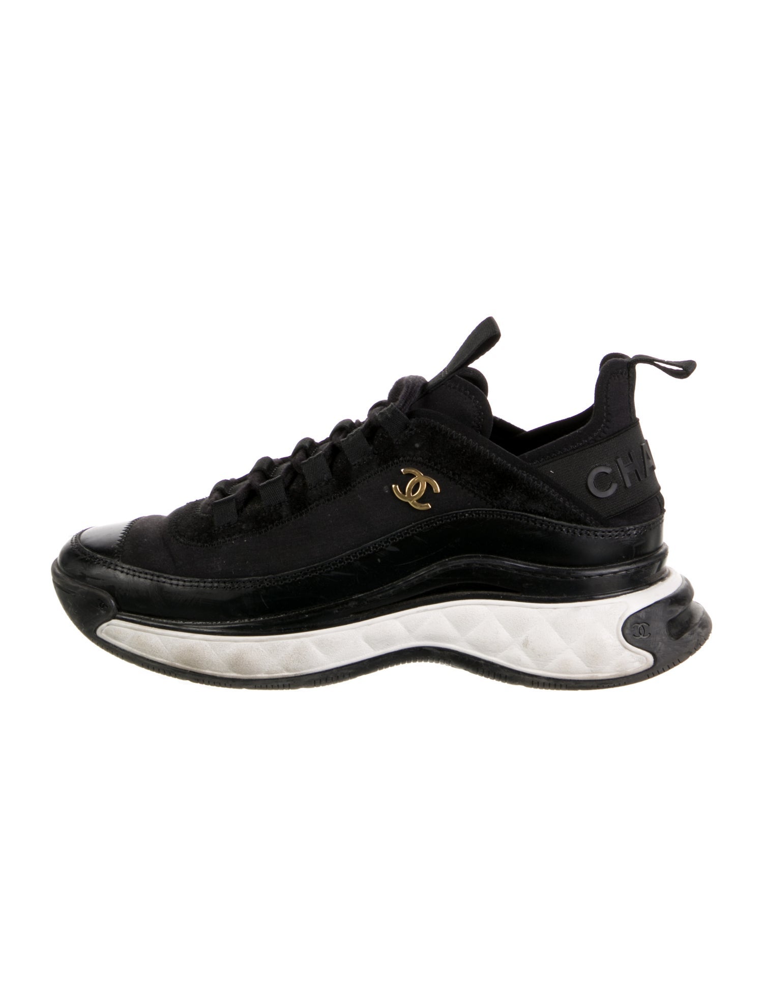 Chanel Interlocking CC Logo Neoprene Sneakers