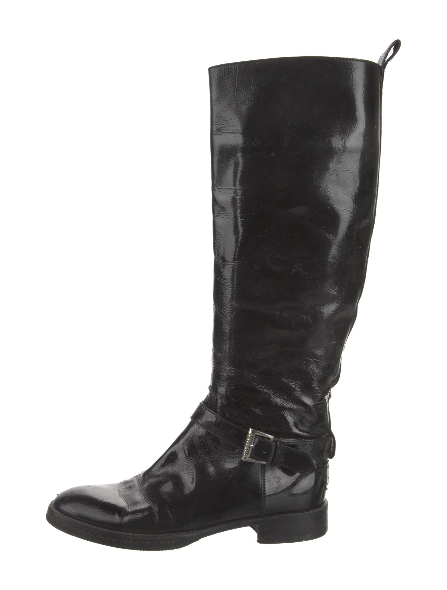 Chanel Interlocking CC Logo Leather Riding Boots