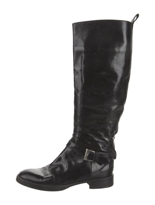 Chanel Interlocking CC Logo Leather Riding Boots