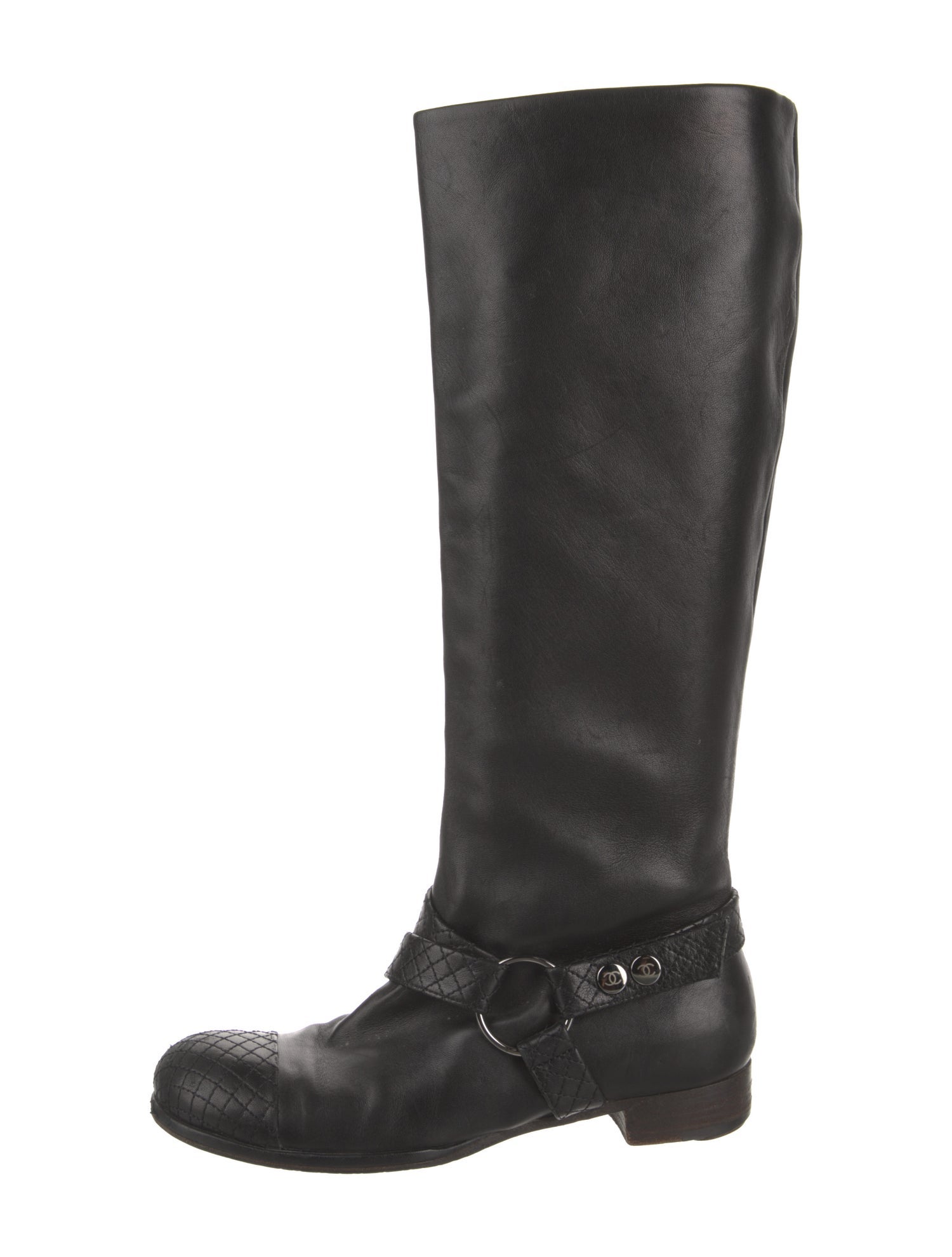 Chanel 2005 Interlocking CC Logo Riding Boots