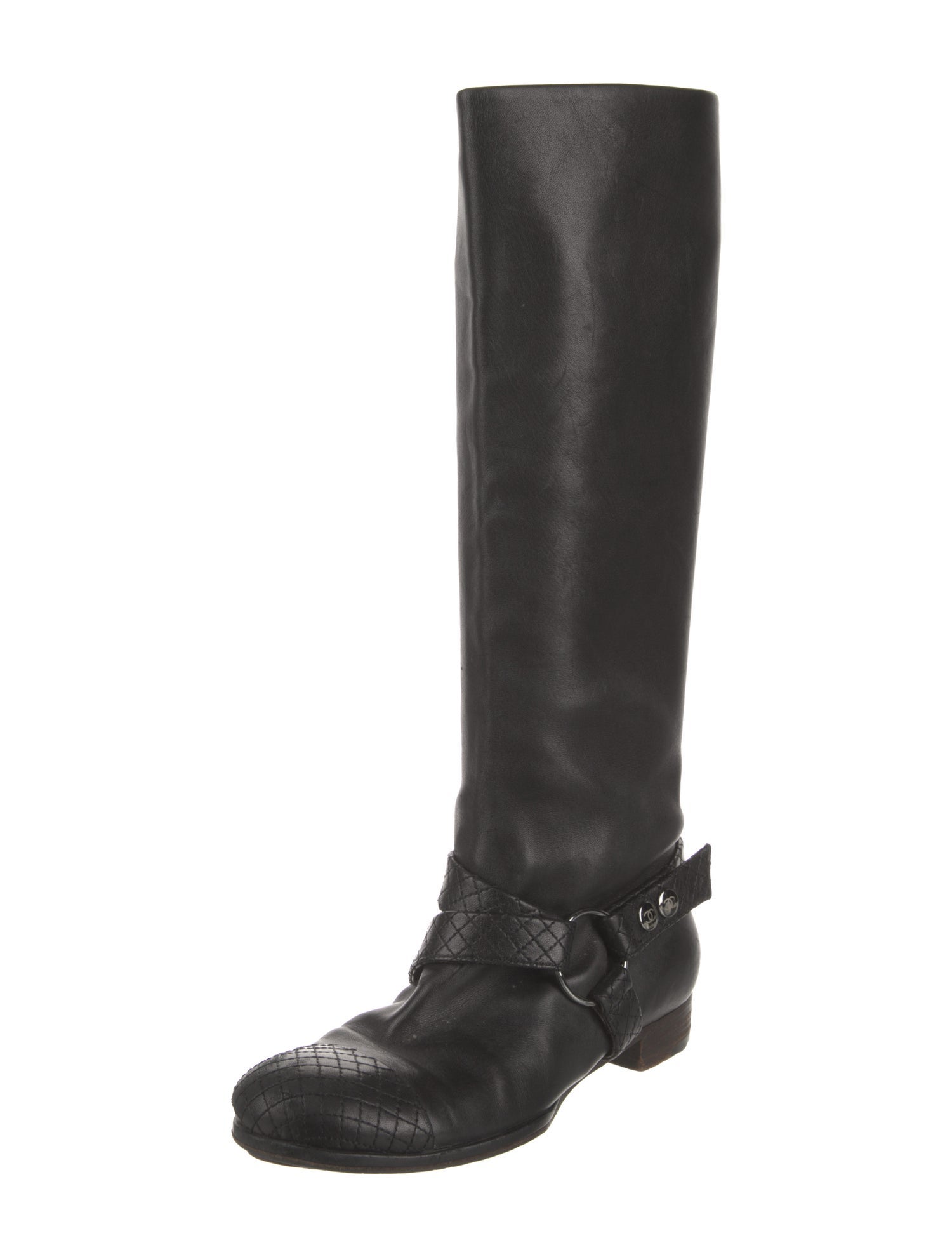 Chanel 2005 Interlocking CC Logo Riding Boots