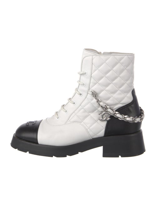 Chanel 2022 Interlocking CC Logo Moto Boots