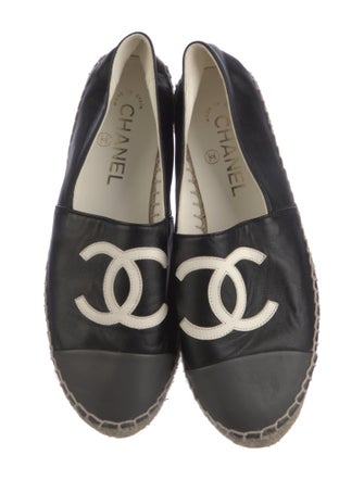 Chanel Interlocking CC Logo Lambskin Espadrilles