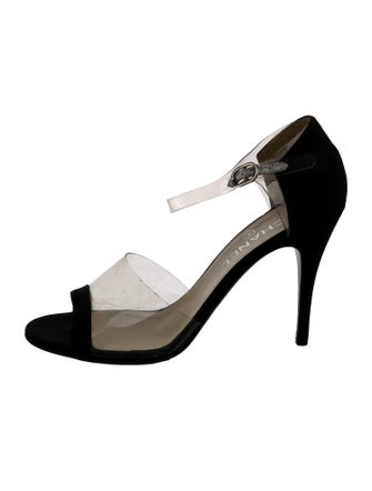 Chanel Interlocking CC Logo Satin Sandals