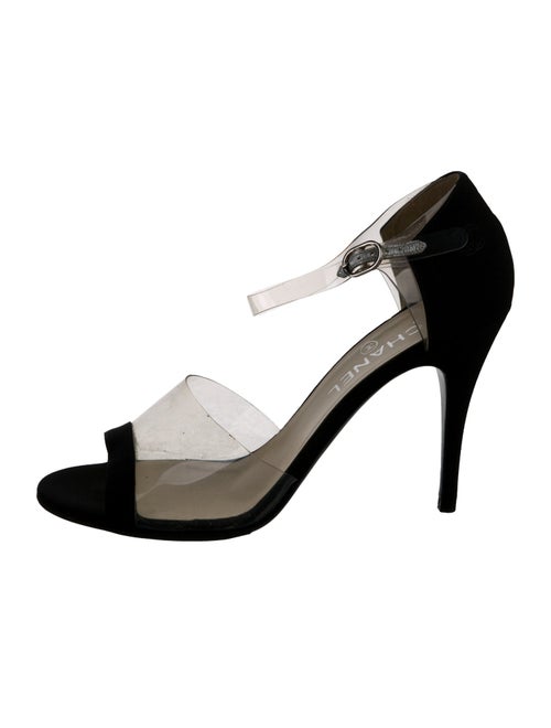 Chanel Interlocking CC Logo Satin Sandals