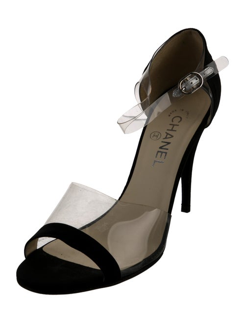 Chanel Interlocking CC Logo Satin Sandals