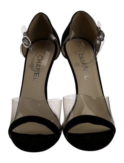 Chanel Interlocking CC Logo Satin Sandals