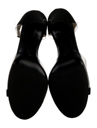 Chanel Interlocking CC Logo Satin Sandals