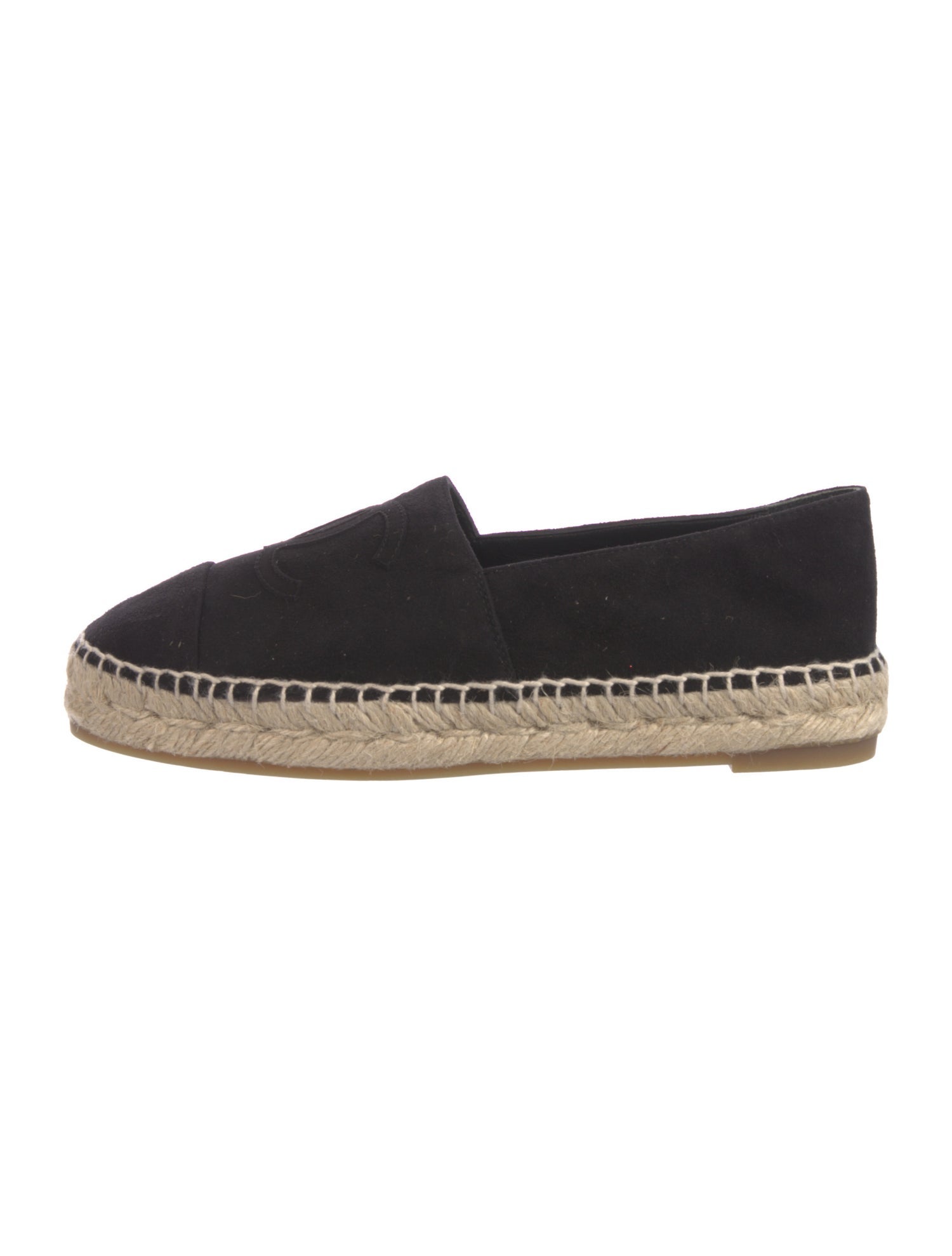 Chanel Interlocking CC Logo Suede Espadrilles