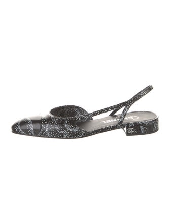 Chanel 2023 Interlocking CC Logo Slingback Flats