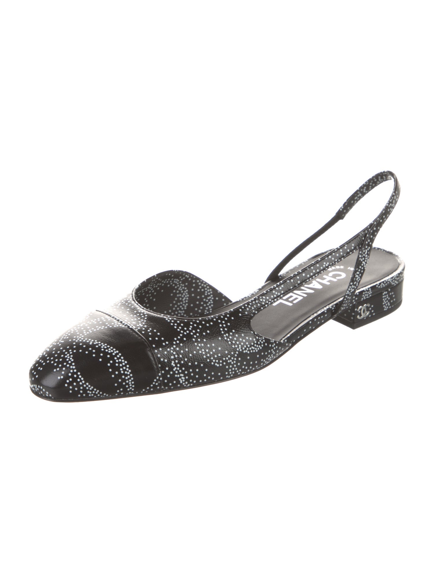 Chanel 2023 Interlocking CC Logo Slingback Flats