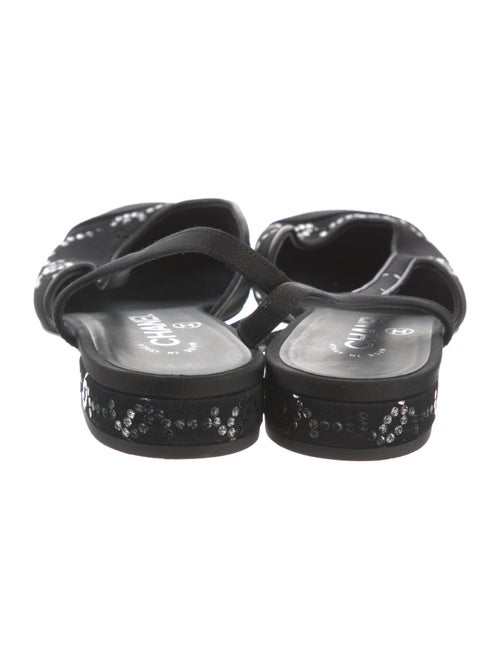 Chanel Interlocking CC Logo Sequin Embellishments Slingback Flats