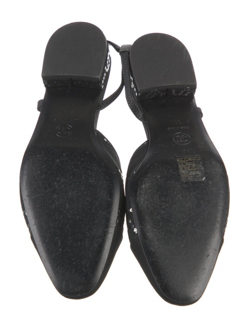 Chanel Interlocking CC Logo Sequin Embellishments Slingback Flats