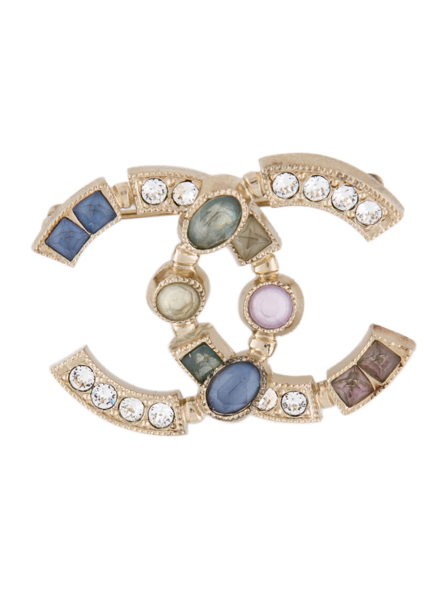 Chanel Strass CC Logo Brooch