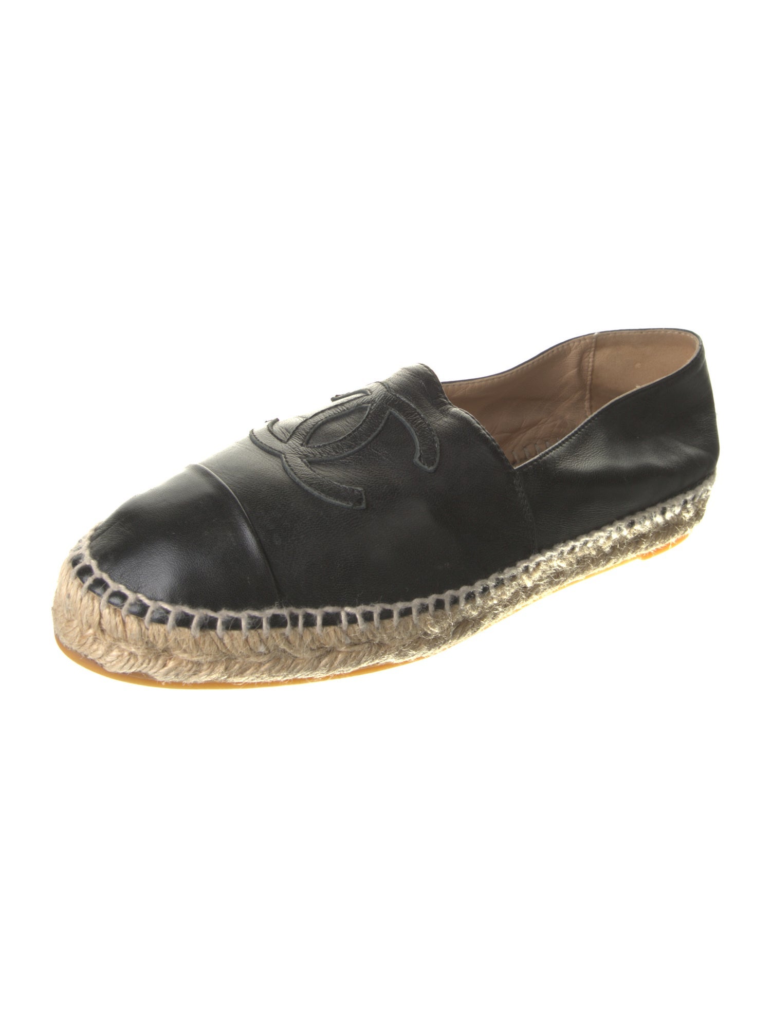 Chanel Interlocking CC Logo Lambskin Espadrilles
