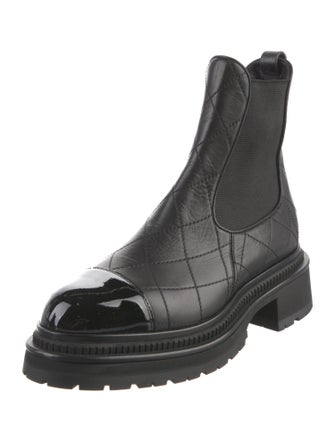 Chanel 2023 Quilted Pattern Chelsea Boots