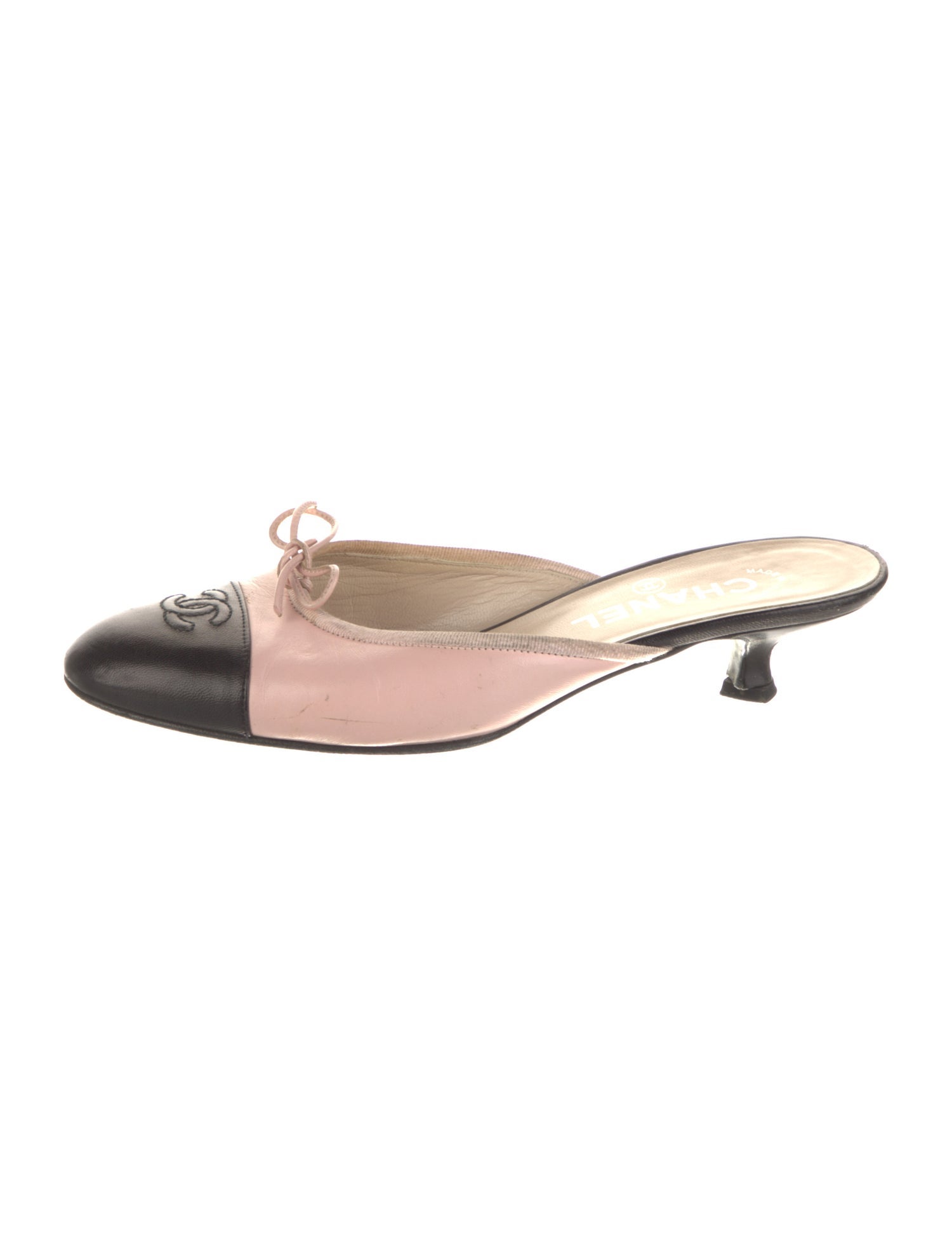Chanel Vintage Interlocking CC Logo Mules - Black Pumps