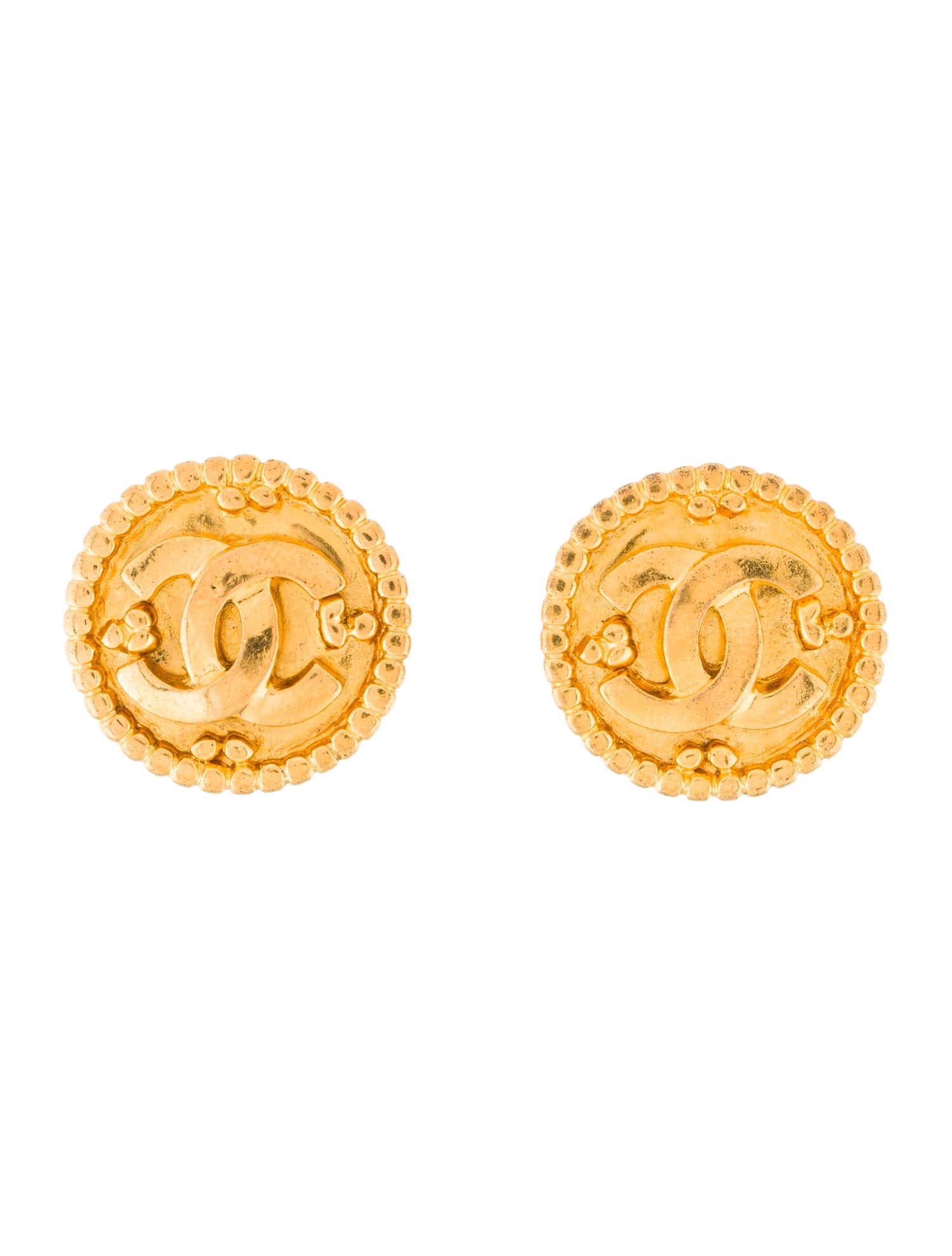 Chanel Vintage CC Logo Clip-On Earrings