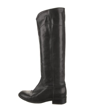 Chanel Interlocking CC Logo Leather Riding Boots