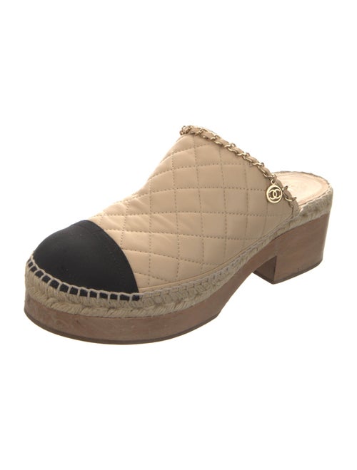Chanel Interlocking CC Logo Leather Mules