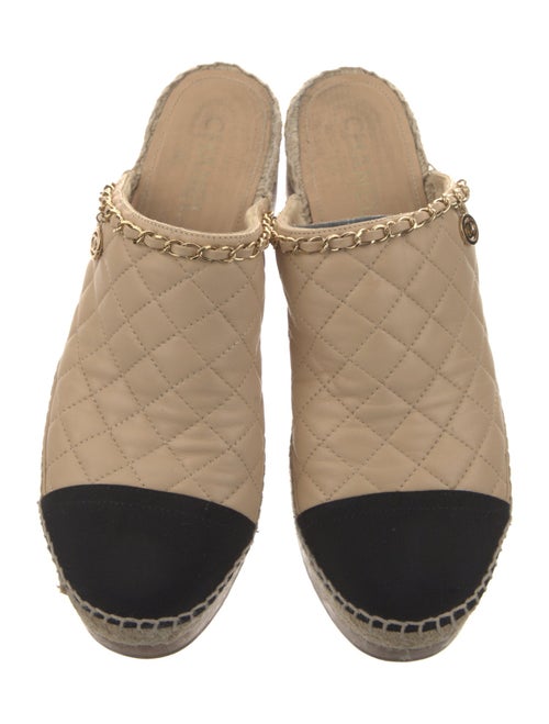 Chanel Interlocking CC Logo Leather Mules