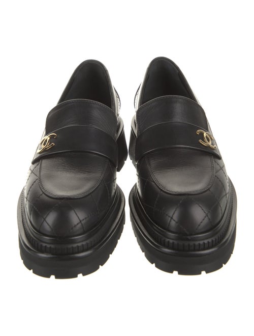 Chanel Interlocking CC Logo Leather Loafers