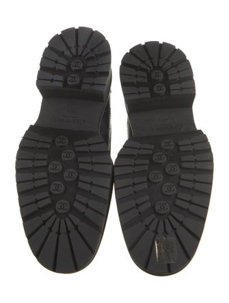 Chanel Interlocking CC Logo Leather Loafers