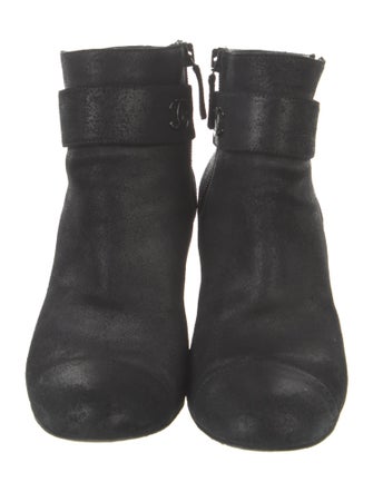 Chanel Interlocking CC Logo Leather Boots