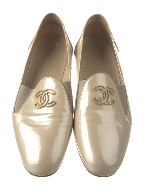 Chanel Interlocking CC Logo Patent Leather Loafers