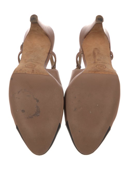 Chanel Interlocking CC Logo Leather Slingback Pumps