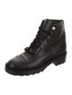 Chanel Interlocking CC Logo Leather Combat Boots