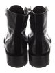 Chanel Interlocking CC Logo Leather Combat Boots