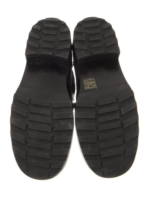 Chanel Interlocking CC Logo Leather Combat Boots