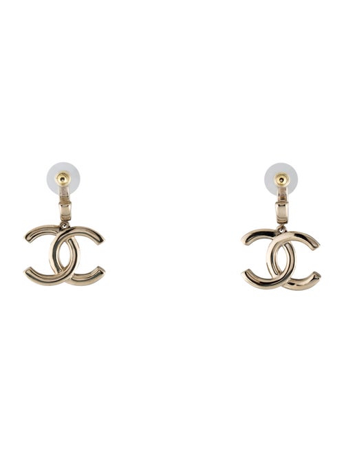 Chanel 2022 Enamel CC Drop Earrings