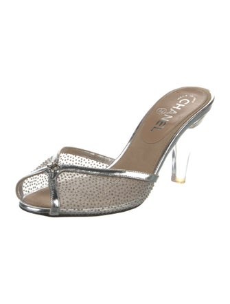 Chanel Interlocking CC Logo Mesh Slides