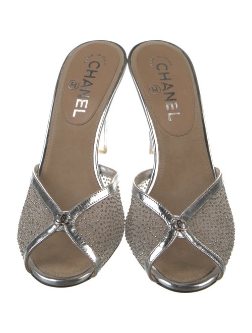 Chanel Interlocking CC Logo Mesh Slides