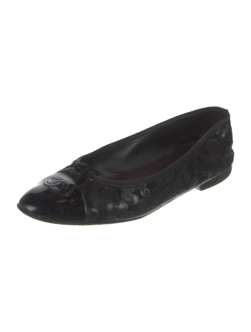 Chanel Interlocking CC Logo Suede Ballet Flats