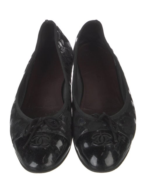 Chanel Interlocking CC Logo Suede Ballet Flats