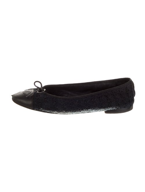 Chanel Interlocking CC Logo Tweed Ballet Flats