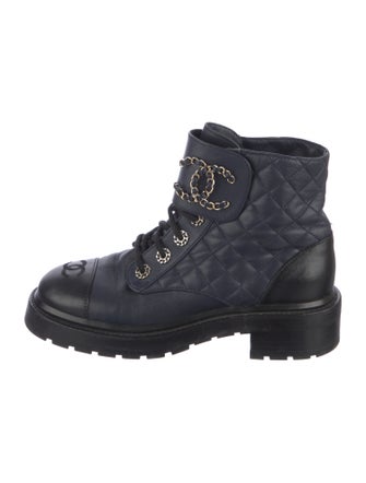 Chanel 2021 Interlocking CC Logo Combat Boots