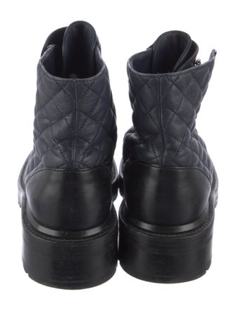 Chanel 2021 Interlocking CC Logo Combat Boots