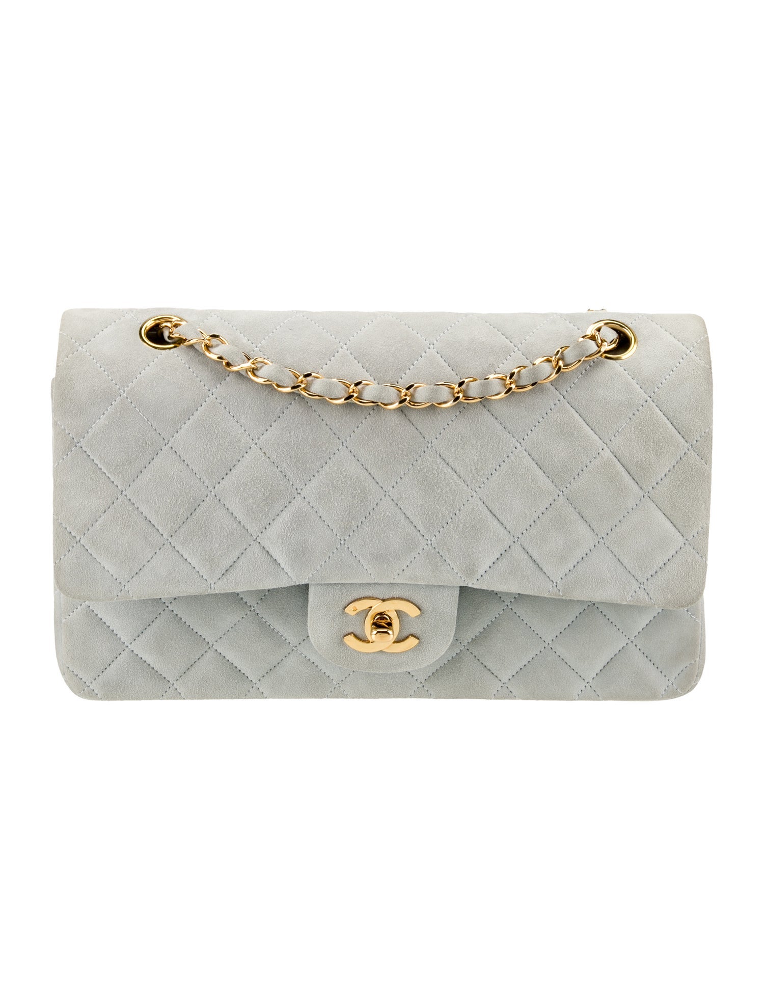 Chanel Classic Medium Suede Double Flap Bag