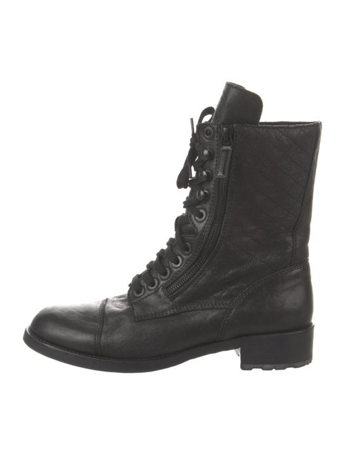 Chanel Interlocking CC Logo Leather Combat Boots